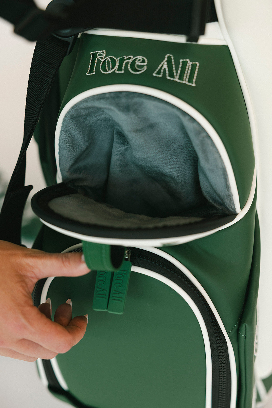 University Golf Bag - Green/White Patches