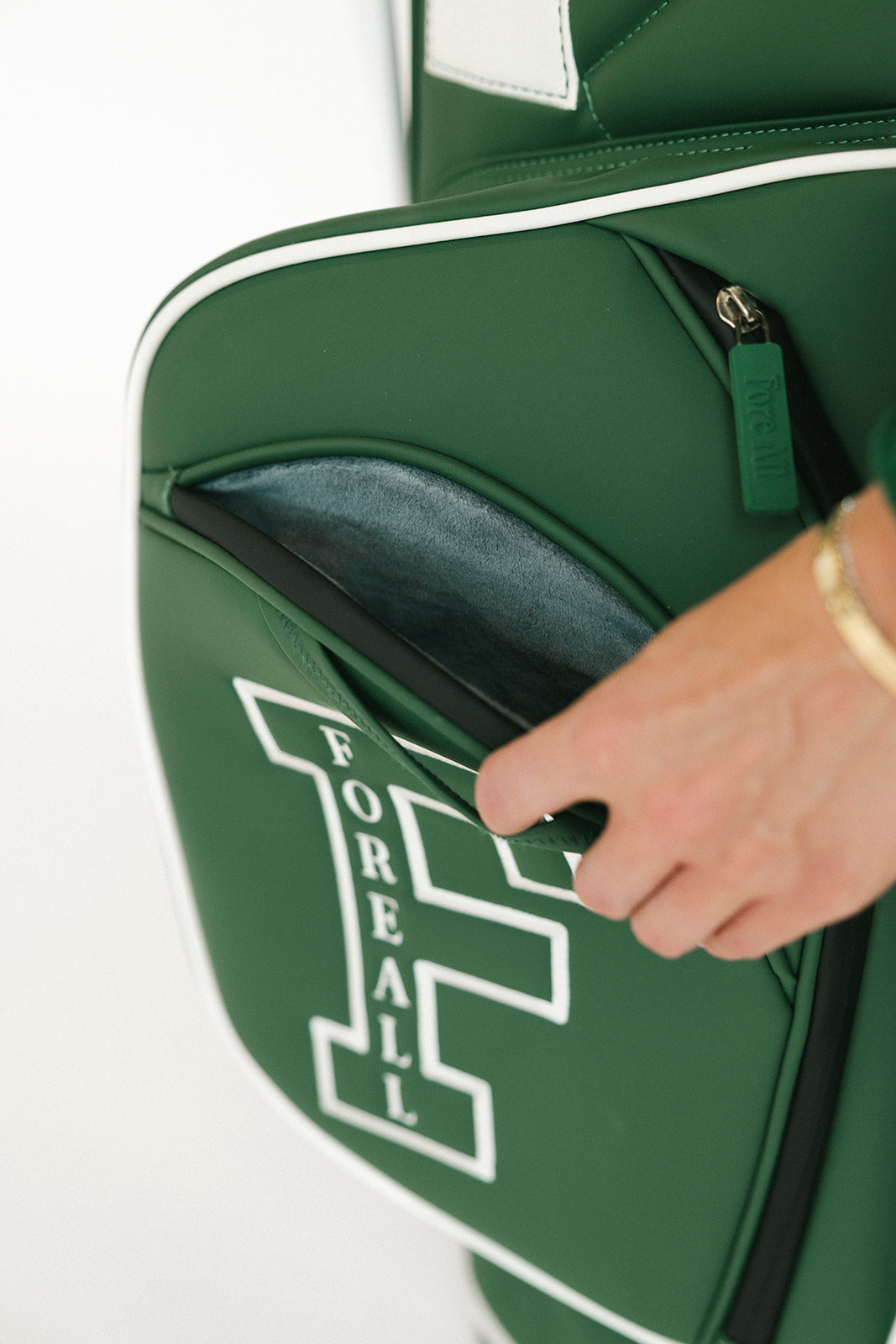 University Golf Bag - Green/White Patches
