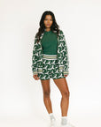 Flora Shorts - Green Flamingo