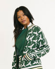 Flora Knit Jacket - Green Flamingo