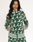 Flora Knit Jacket - Green Flamingo