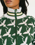 Flora Knit Jacket - Green Flamingo