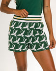 Flora Shorts - Green Flamingo