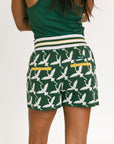 Flora Shorts - Green Flamingo