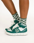 Charlie Crew Sock - Green Checkered