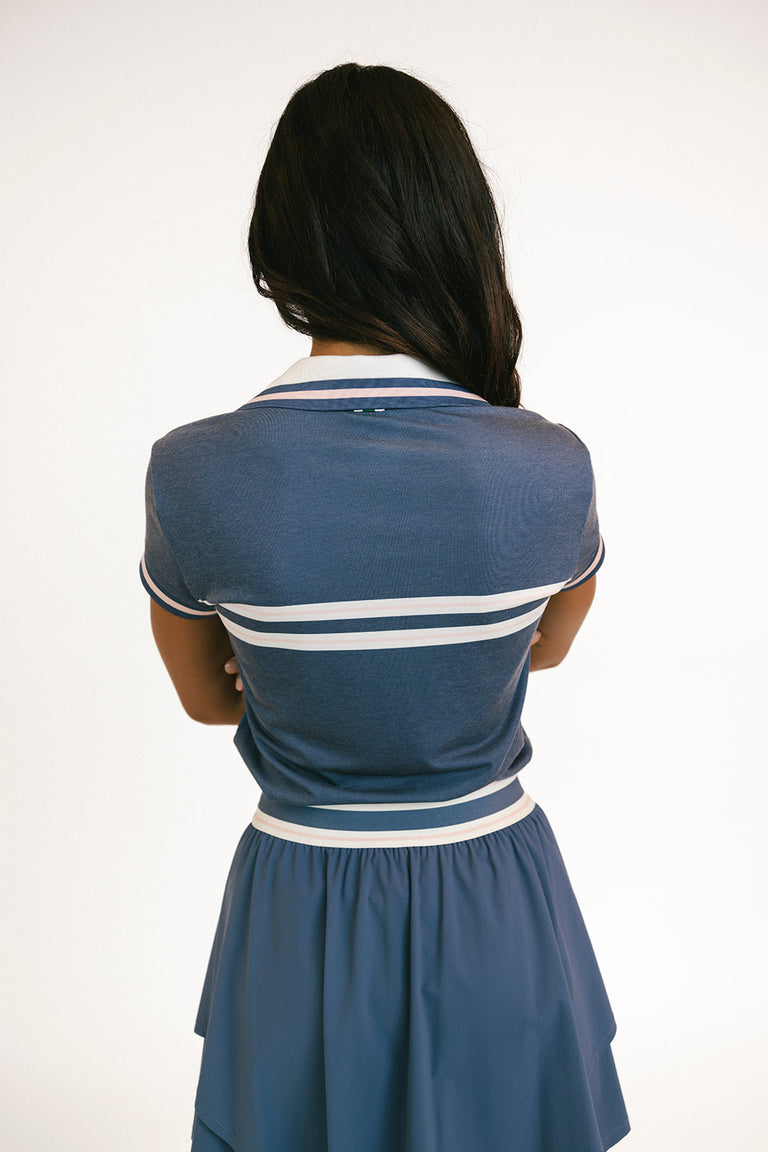 Retro Angie Polo - Indigo – foreall.com