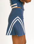 George Skirt - Indigo / White Stripes