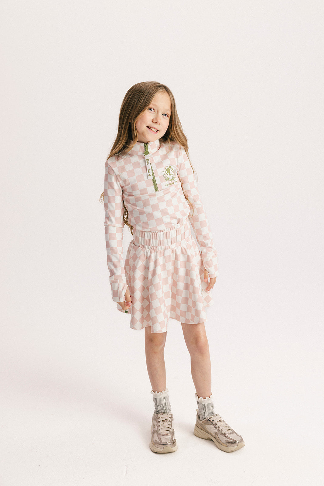 Youth Bea Base - Pink/White Checkered