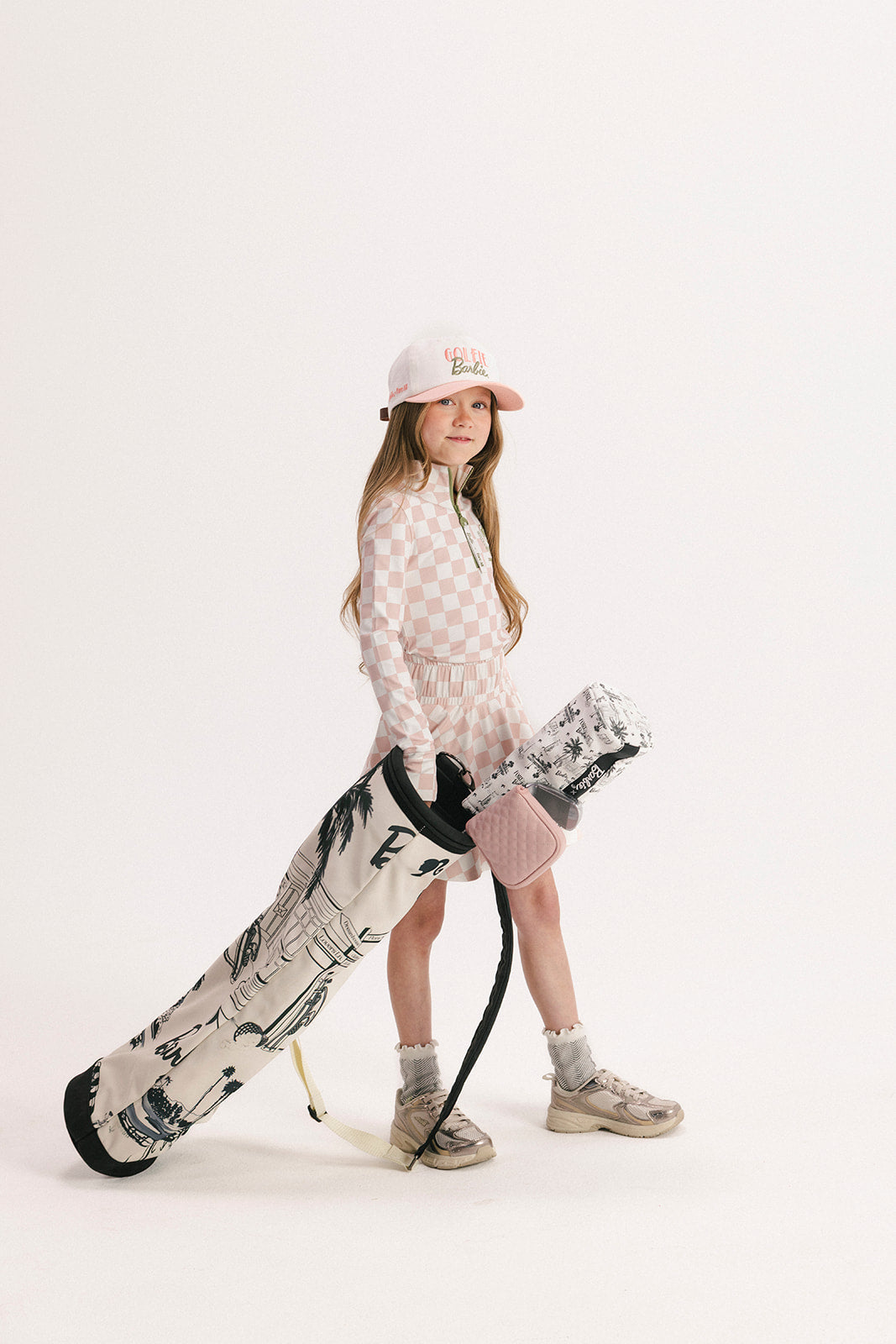Youth Bea Base - Pink/White Checkered