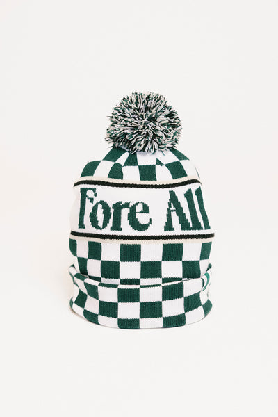 Toques Beanie - Green/White Checkered – foreall.com