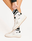 Retro Quarter Sock - Black