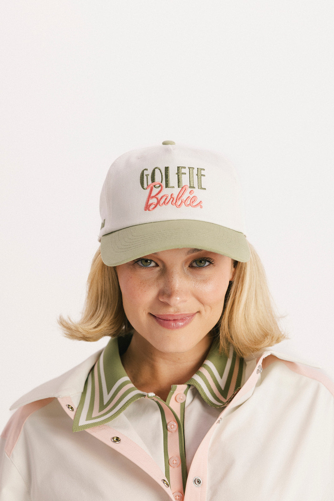 Golfie Barbie Hat - Putting Green/White