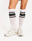 Retro Knee High Sock - Black