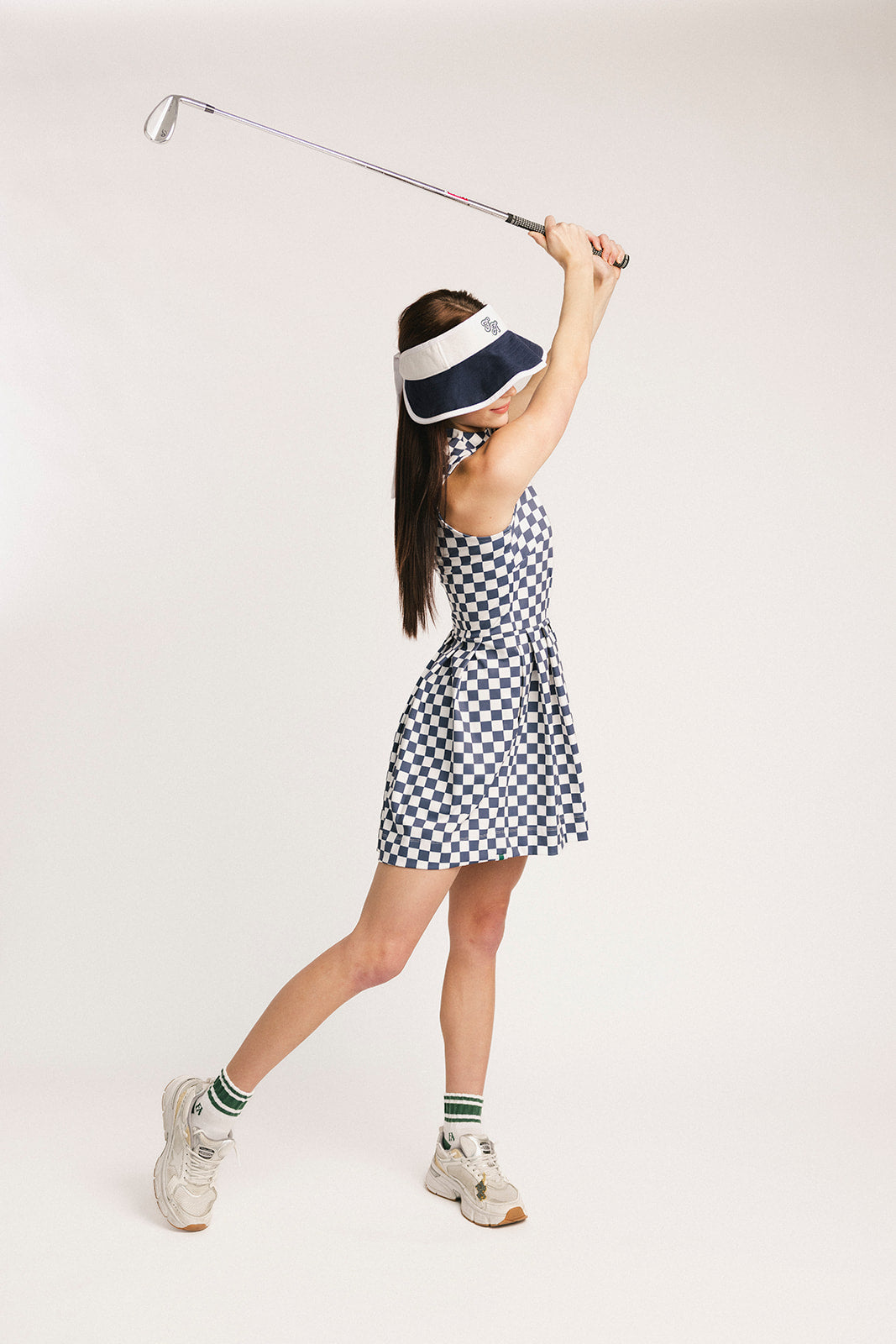 Erin Dress - Indigo/White Checkered