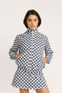 Lyla Jacket - Indigo/White Checkered