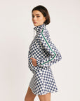 Lyla Jacket - Indigo/White Checkered