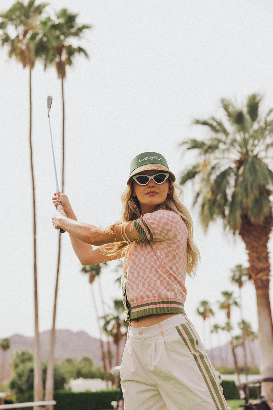 Confidence Cardigan - Pink/White Checkered