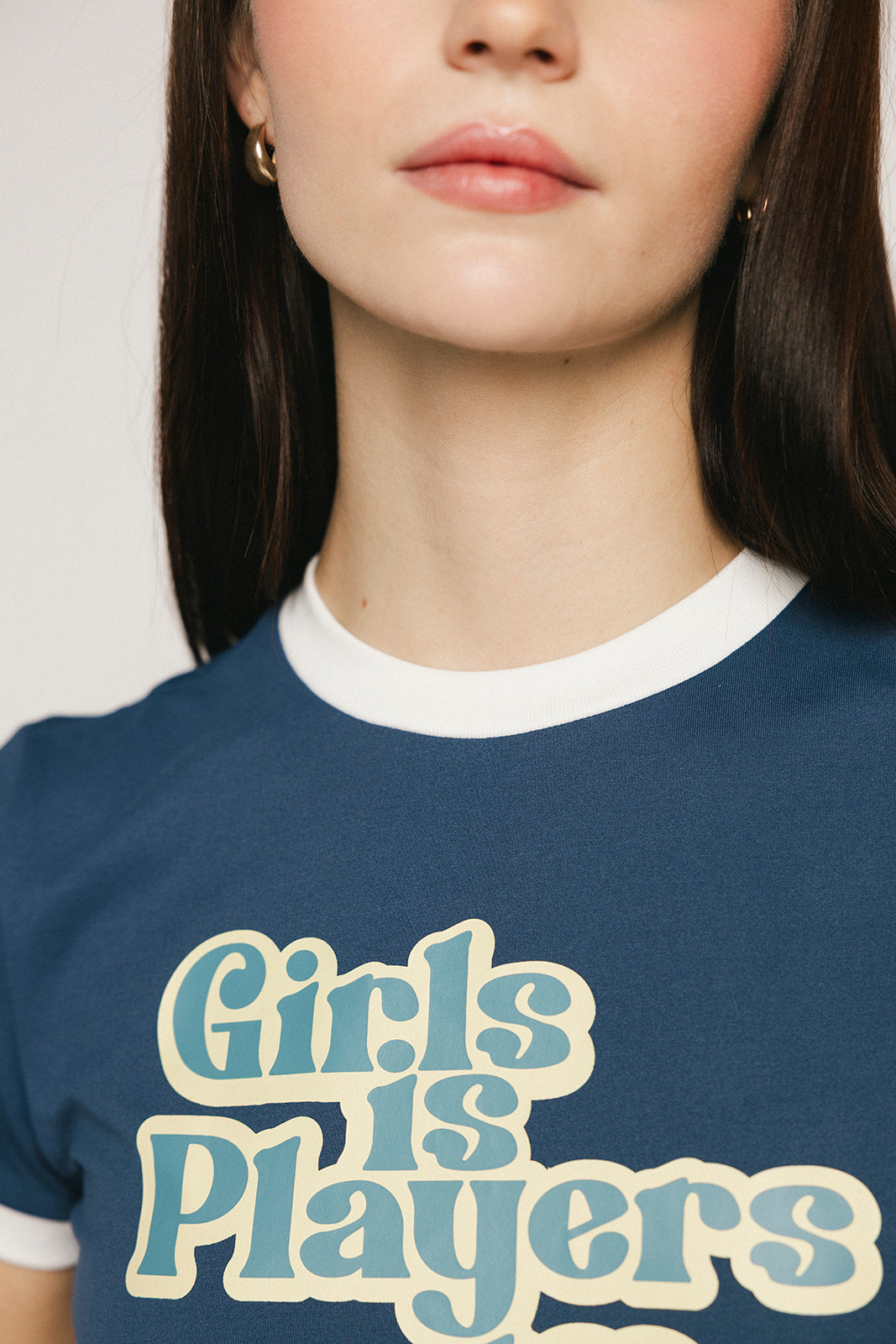 Ringer Tee - Girls Is Players Too Indigo