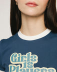 Ringer Tee - Girls Is Players Too Indigo