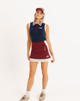 Stripe George Skirt - Wine/Heritage