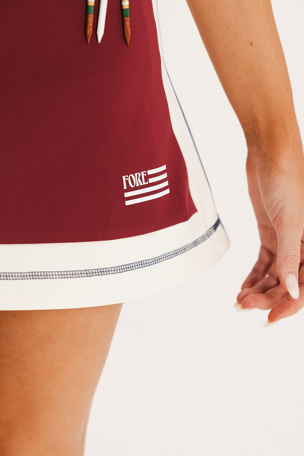 Stripe George Skirt - Wine/Heritage