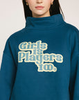 Diana Mock Neck Sweatshirt - Girls Is Players Too Indigo
