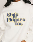 Diana Mock Neck Sweatshirt - Girls Is Players Too White