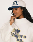 Diana Mock Neck Sweatshirt - Girls Is Players Too White