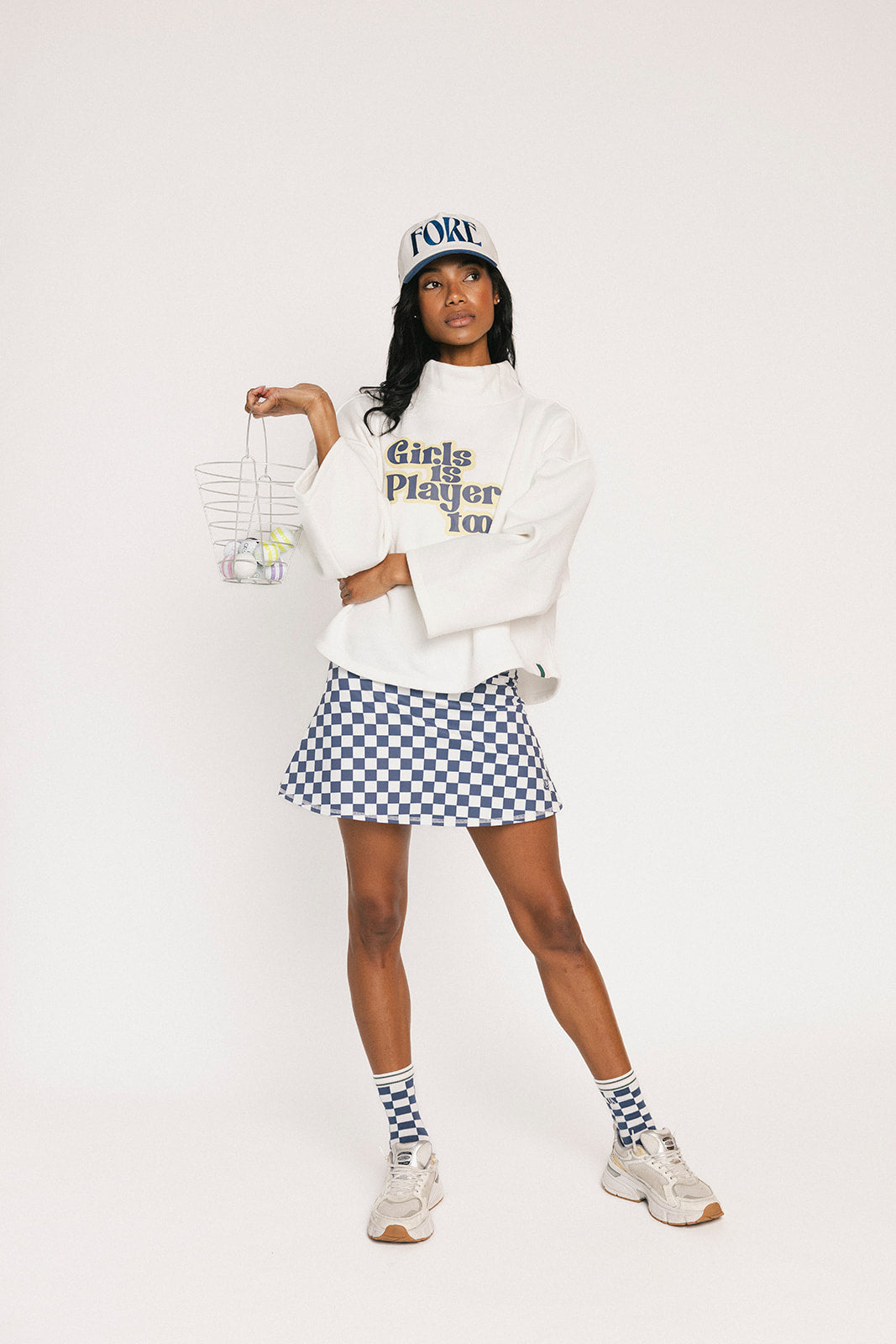 Diana Mock Neck Sweatshirt - Girls Is Players Too White – foreall.com
