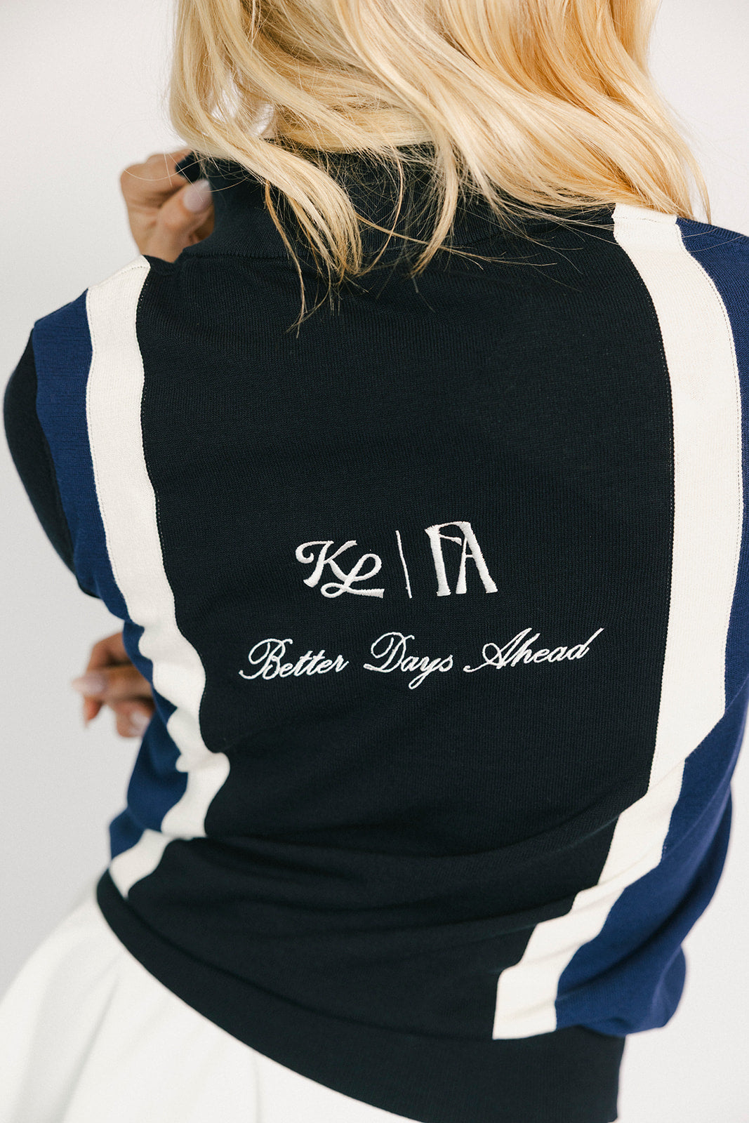 Womens Busan Zip Sweater - Navy – foreall.com