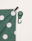 Magnet Golf Towel - Green/White Pok-A-Dot
