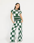 Kennedy Top - Green/White Checkered