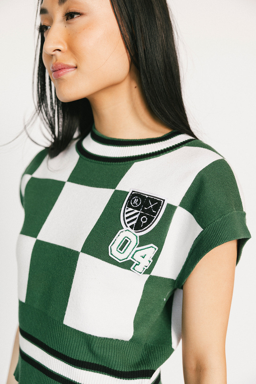 Kennedy Top - Green/White Checkered