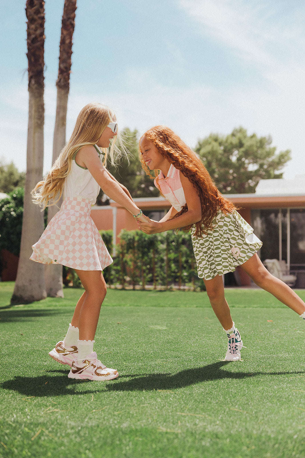 Youth Sasha Skirt - Pink/White Checkered