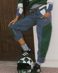 Caitlin Warm-Up Pant - Indigo/Green