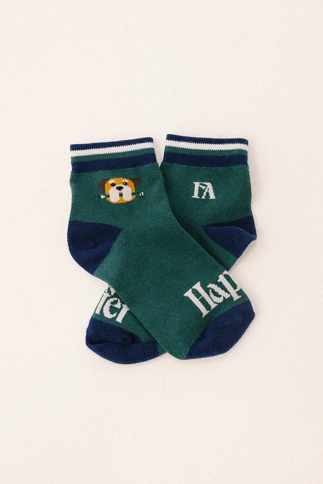 Happy Golfer Quarter Sock - Green Dog