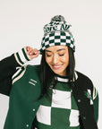 Toques Beanie - Green/White Checkered