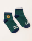 Happy Golfer Quarter Sock - Green Dog