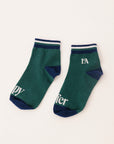 Happy Golfer Quarter Sock - Green Dog