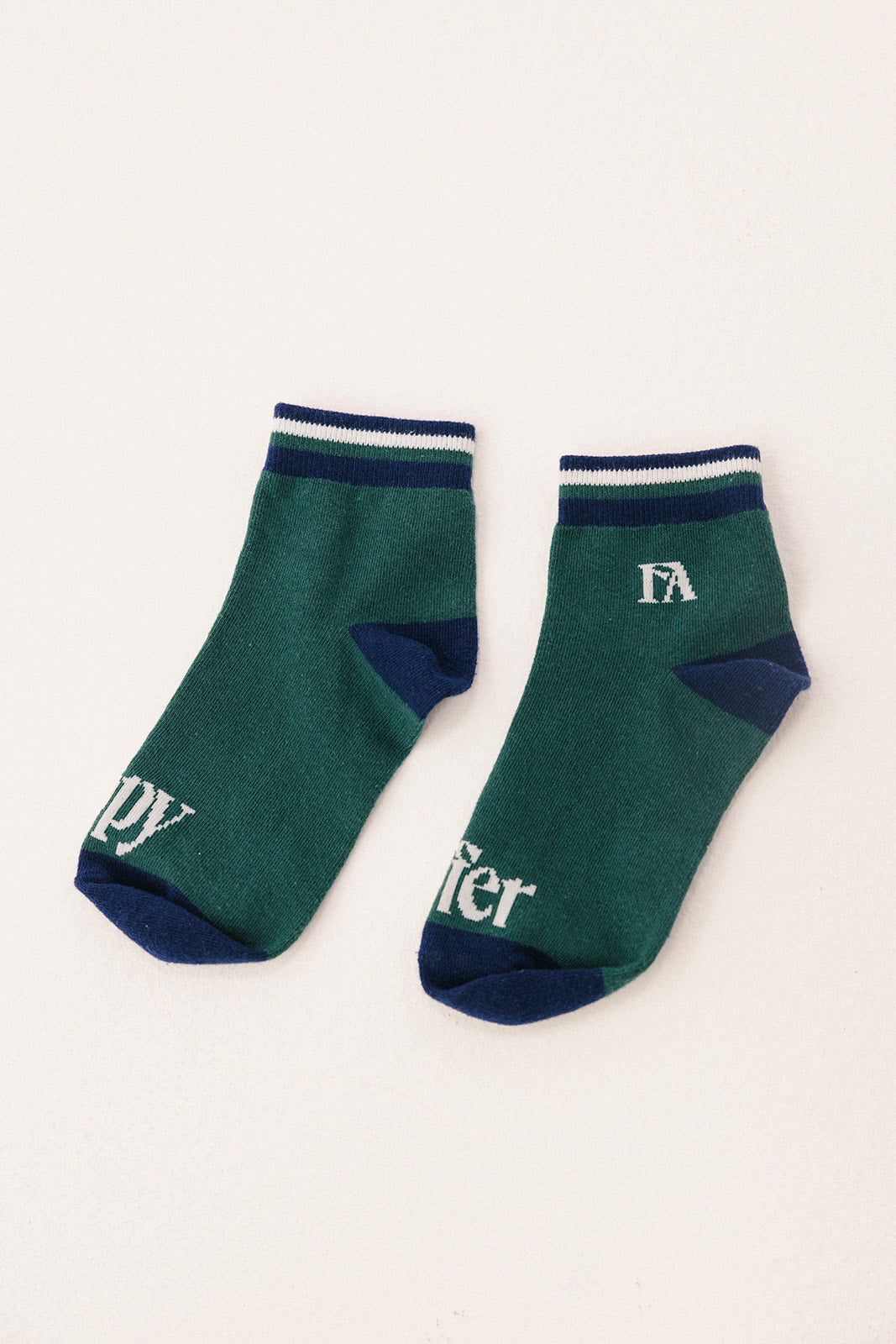 Happy Golfer Quarter Sock - Green Dog