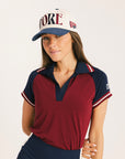 Raglan Angie Polo - Wine/Midnight