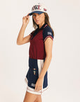 Raglan Angie Polo - Wine/Midnight
