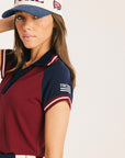Raglan Angie Polo - Wine/Midnight