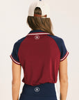Raglan Angie Polo - Wine/Midnight