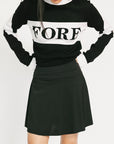 Marianne Skirt - Black with White Shorts