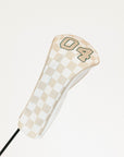 Golf club head cover with checkered pattern and number '04' on a white background