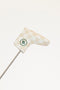 Golf putter headcover with a brand logo on a white background
