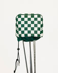 Green and white checkered golf cover with 'FORE ALL' and 'Golf Club' text on a white background