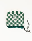 Green and white checkered golf cover with 'FORE ALL' and 'Golf Club' text on a white background