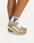 Varsity Quarter Sock - Smoke Blue